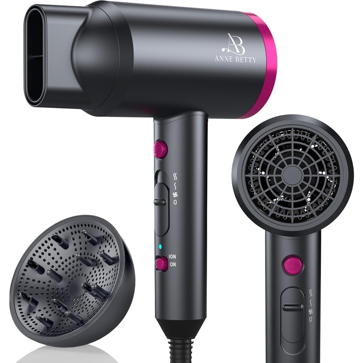 ANNE BETTY Ionic Hair Dryer with Diffuser